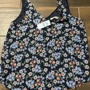 LOFT Black Floral Blouse